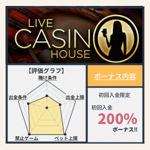 LIVECASINOHOUSEライブカジノハウス入金ボーナス